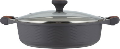 طقم قدور داي كاست الومنيوم روبوست، 9 قطع، غطاء زجاج، يد سيليكون - رمادي غامق product image 5