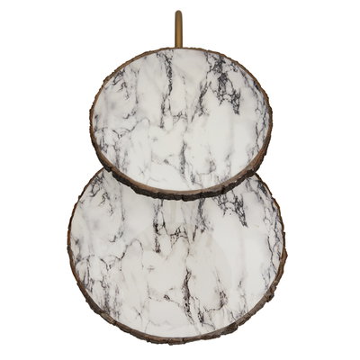 Al Saif Gallery Wooden Serving Plate, Round - White product image 2