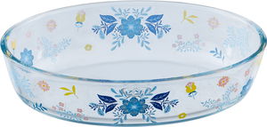 Al saif Gallery Glass Oven Tray, 2.4 L, Floral Pattern, 30 x 21 x 6 cm - Clear product image