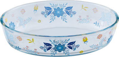 Al saif Gallery Glass Oven Tray, 2.4 L, Floral Pattern, 30 x 21 x 6 cm - Clear product image 1