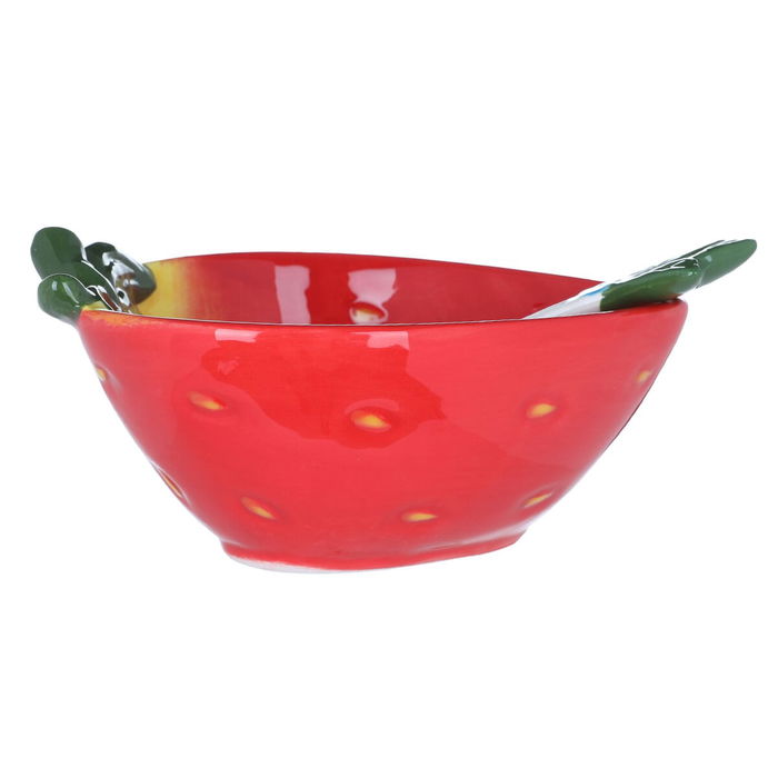 Al Saif Gallery porcelain bowl, 15 x 13 x 6 cm, strawberry shape - red product image 3