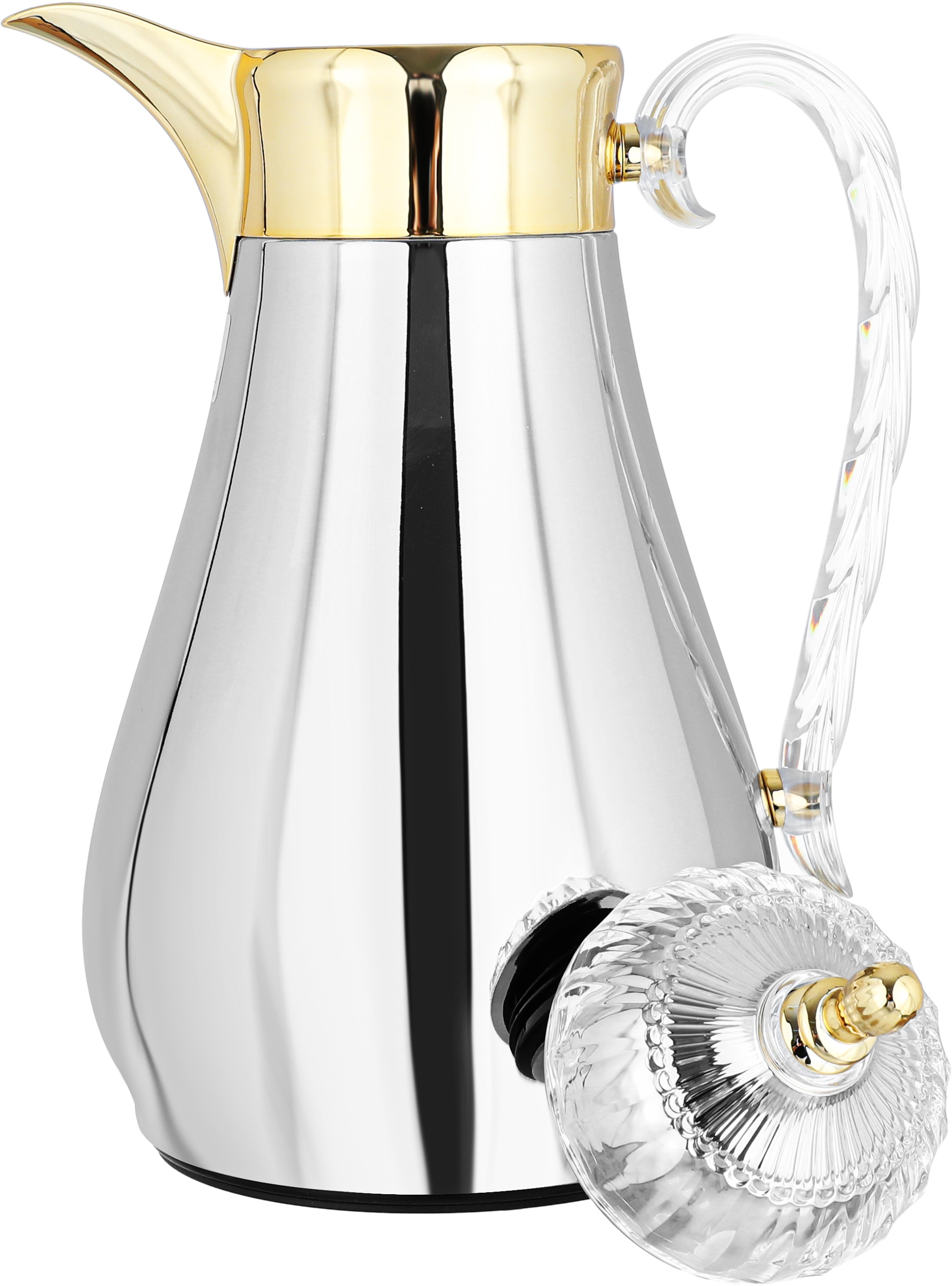 Al Saif Gallery Al Hanouf thermos set, 1 liter, glass inner container, plastic outer shell - gold silver product image 5