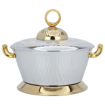 Amira EstelleAl Saif Gallery food container, 5 liters, round, with a gold-silver base and handle product image 1