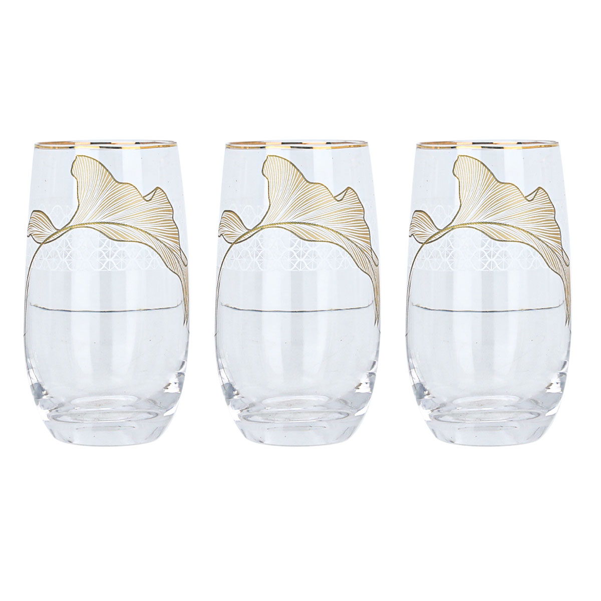 Al Saif Gallery Glass Water Cups Set, 3 Pieces - Gold product image