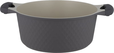طقم قدور داي كاست الومنيوم روبوست، 9 قطع، غطاء زجاج، يد سيليكون - رمادي غامق product image 5
