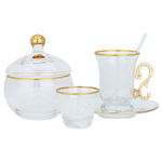 Al Saif Gallery crystal glass set, engraving, 50 pieces, with gold-white font product image 1