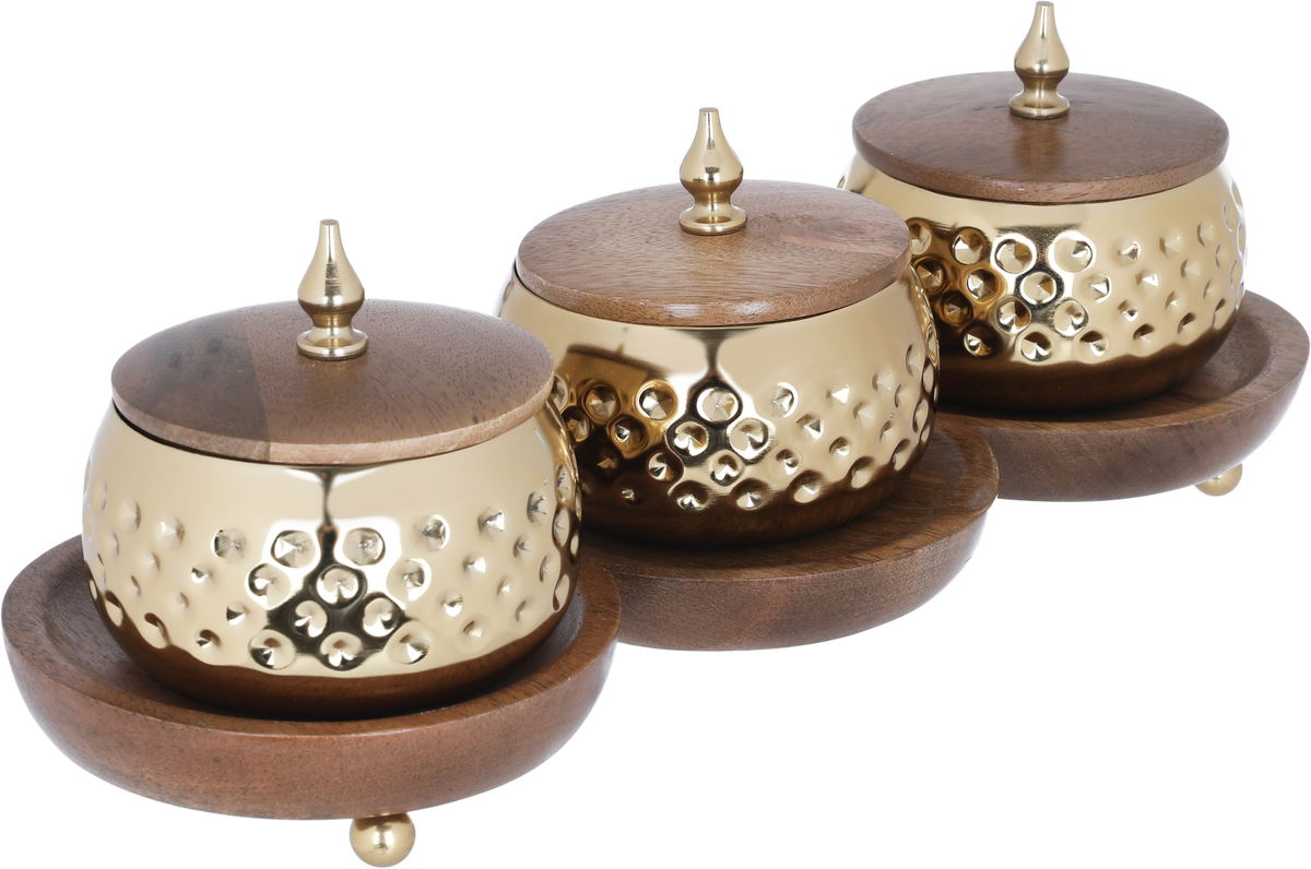 Alsaif Gallery Wooden Yogurt Set, 43 x 15.6 x 13 cm, base, lid - brown product image 4