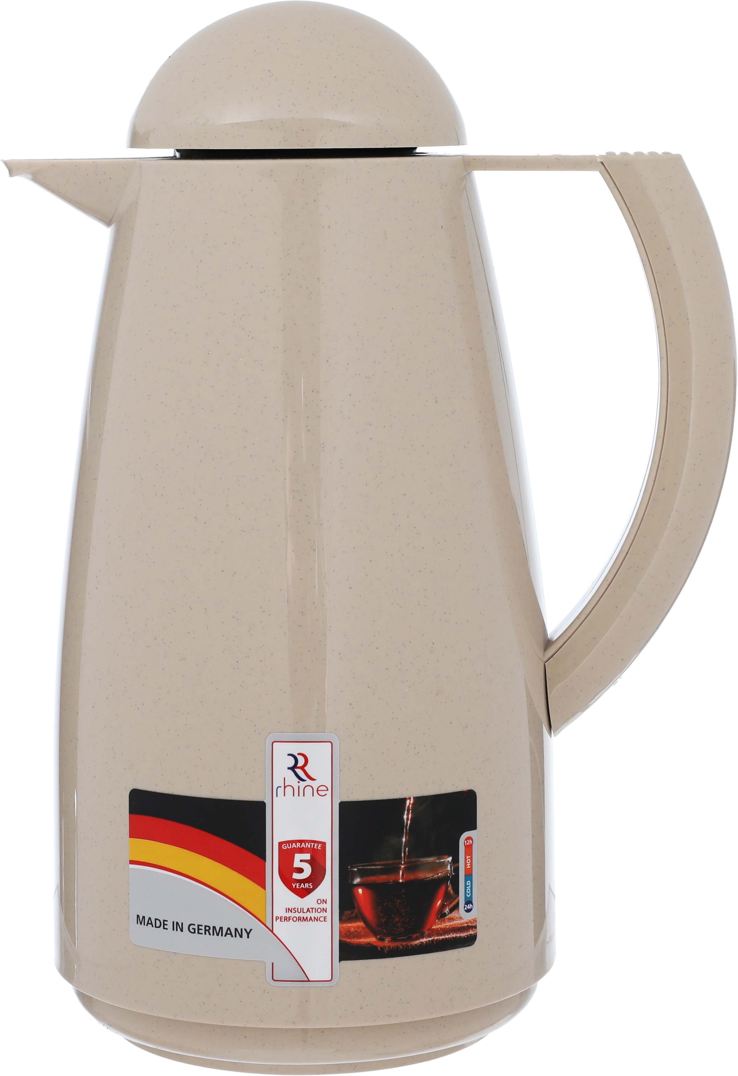 Rhinestone thermos, 1 liter, thermal glass inner container, plastic outer shell - light brown product image