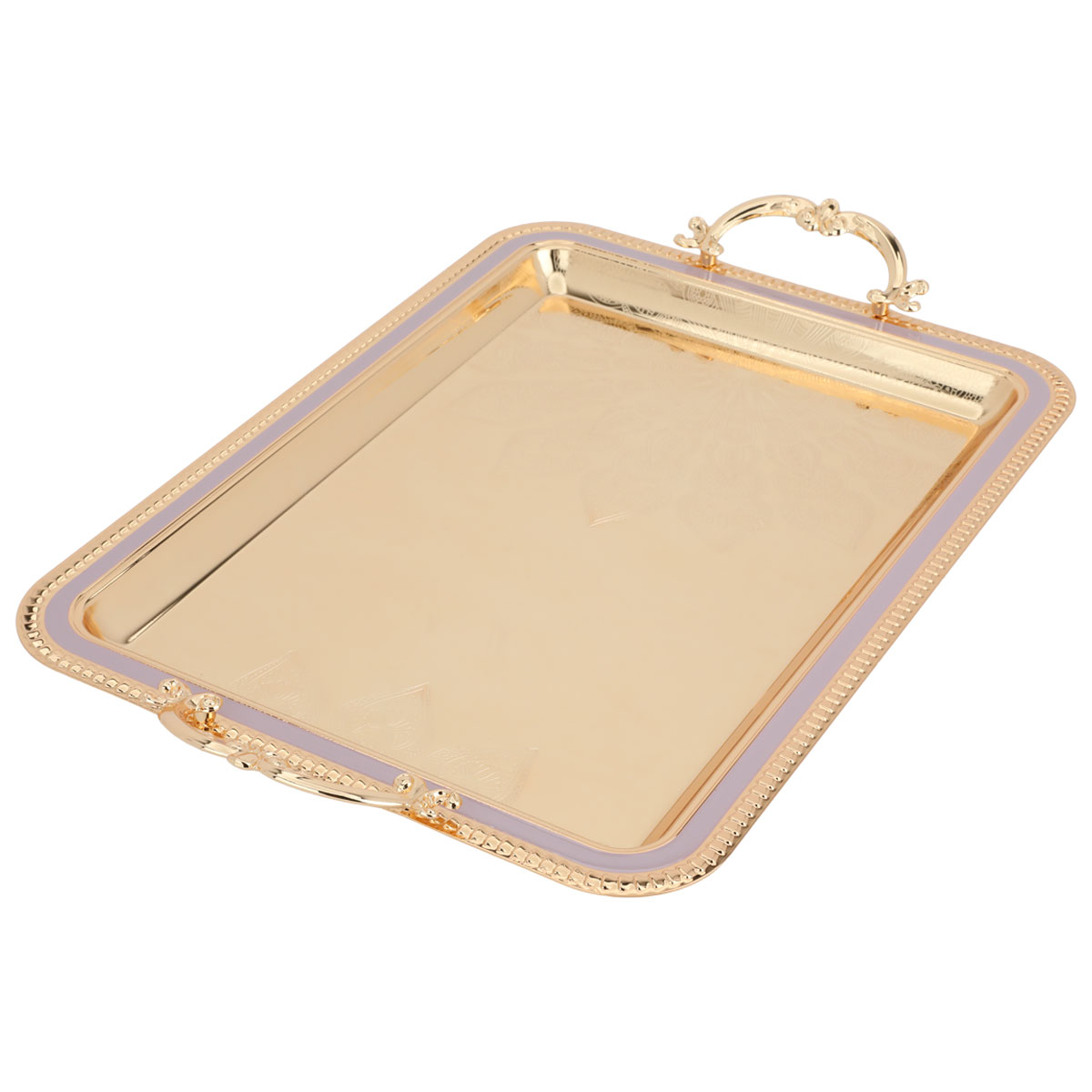 Al Saif Gallery Steel Serving Trays, 44 X 32 X 2 Cm - Gold product image