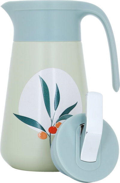  Al Saif Gallery Gloria Thermos, 1 Liter, Stainless Steel Inner Container, Stainless Steel Outer Body, Push Button - green product image 4