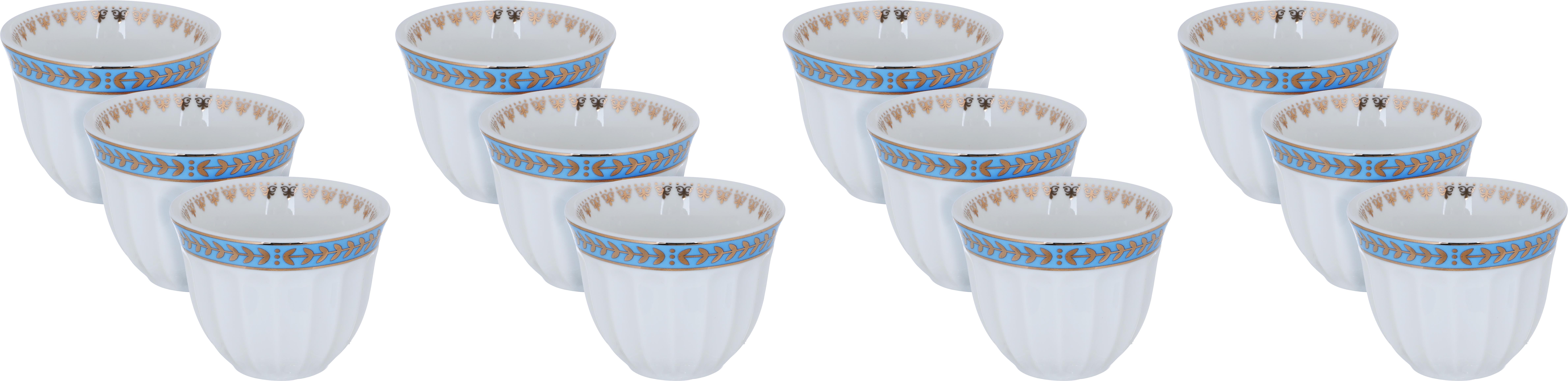 طقم فناجين قهوة عربي بورسلان السيف غاليري، 12حبة - أبيض product image