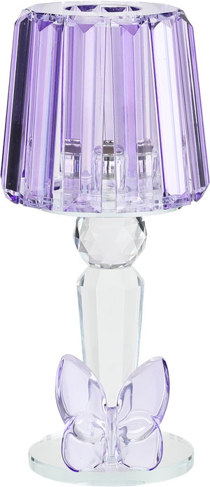 مبخرة زجاج السيف غاليري، قاعدة مزينة فراشة موف، 11x9x25 سم - شفاف product image