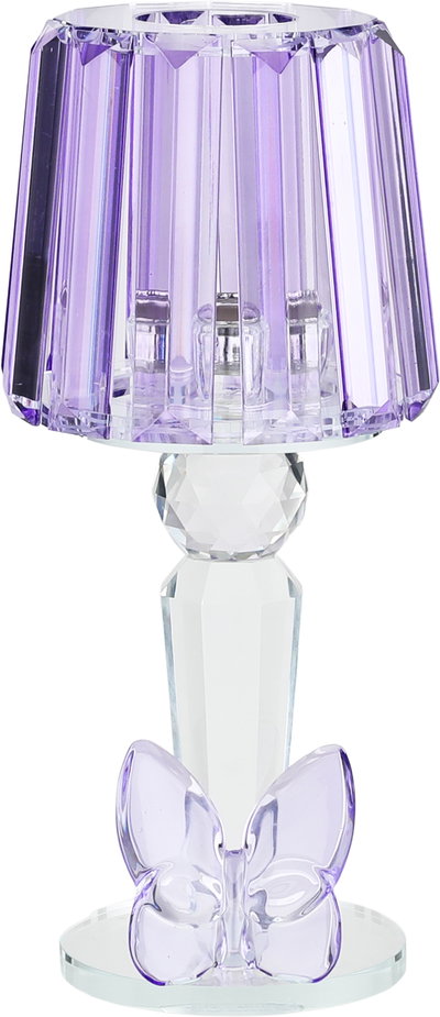 مبخرة زجاج السيف غاليري، قاعدة مزينة فراشة موف، 11x9x25 سم - شفاف product image 1