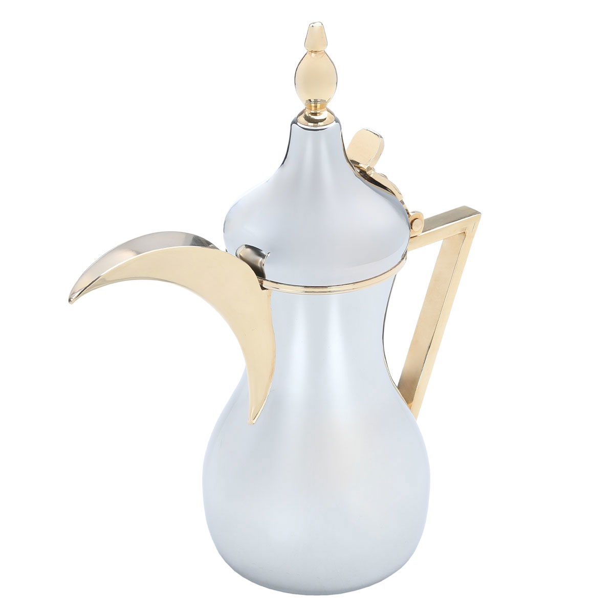 Dallah Steel Al Saif Gallery Sulaiman, 1.18 litre, gold handle - silver product image 2