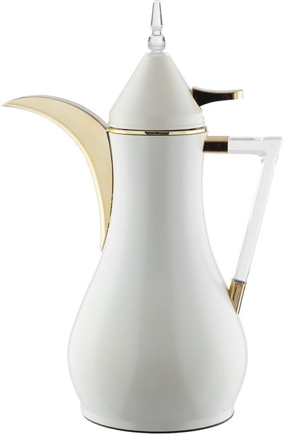 ترمس السيف غاليري، قطعتين، 1/1 لتر، بيد شفاف، حافظة داخلية زجاج حراري، هيكل خارجي استيل - بيج product image 5