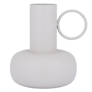 Al Saif Gallery painted iron vase, 13x5x15 cm, handle - light grey product image