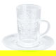Al Saif Gallery glass jars and saucer set, 12 pieces,100 ml, engraved white - Clear product image 2