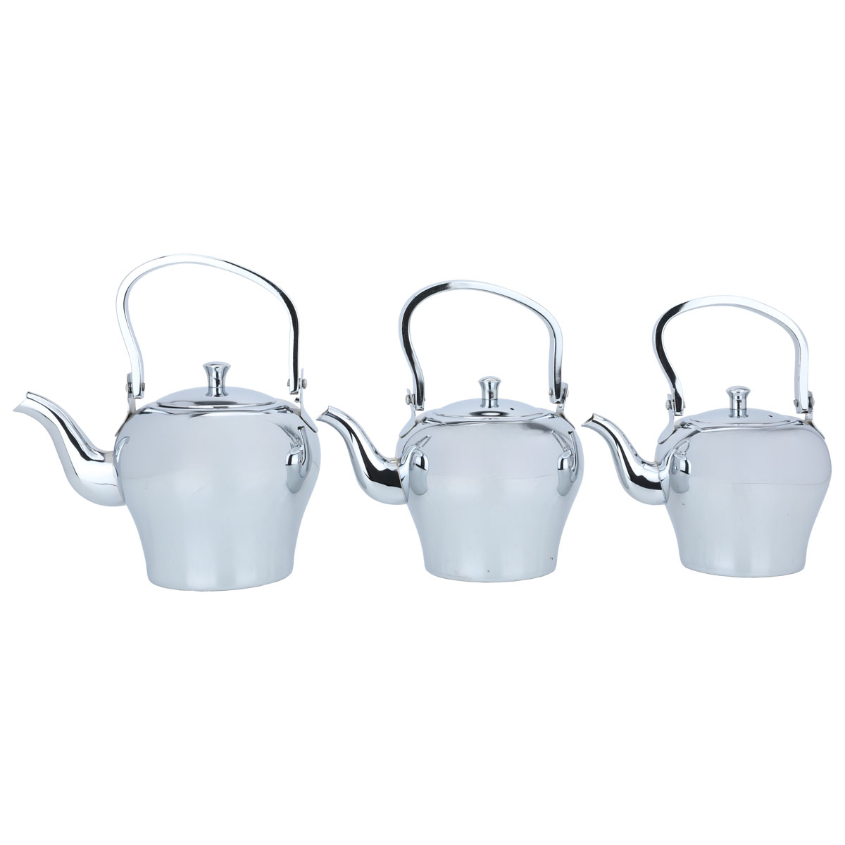 طقم ابريق سليمان استيل السيف غاليري، 3 قطع - فضي product image