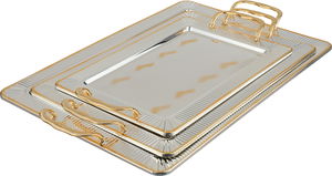 طقم طوفريات استيل السيف غاليري، 3 قطع، يد ذهبي - فضي ذهبي product image