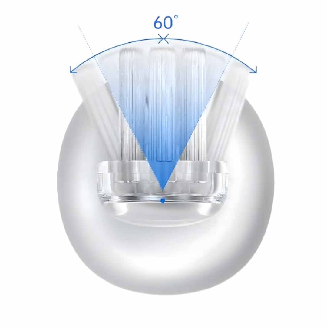 فرشاة أسنان كهربائية ألمنيوم لايفن، دوران 60 درجة، ثلاثة رؤوس- أبيض product image 4