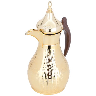 Al Saif Gallery Haila thermos, 1.2 liters, steel inner container, steel outer shell - wooden gold product image 2