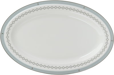 طقم تقديم سفرة بورسلان السيف غاليري، 166 قطعة، نقش فضي - أبيض رمادي product image 24