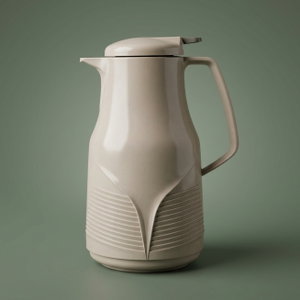 Rhinestone thermos, 1 liter, thermal glass inner container, plastic outer shell - beige product image
