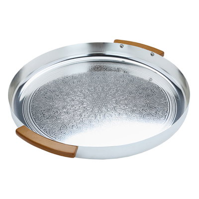 Al Saif Gallery Steel Serving Tray, 35X35X4 cm - Silver product image 2