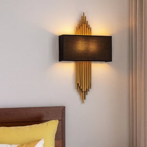 Norco Neoclassical Aluminum Glass Wall Light, E27 Bulb Base, 35x65cm - Gold Black product image