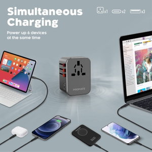 محول سفر بروميت تريب ميت، 36 واط، 5 منافذ USB - اسود product image 2