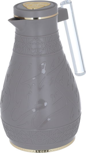 Al Saif Gallery Karam thermos set, 1/0.65 liter, Islamic pattern, thermal glass inner shell, plastic outer shell - Cappuccino product image 6