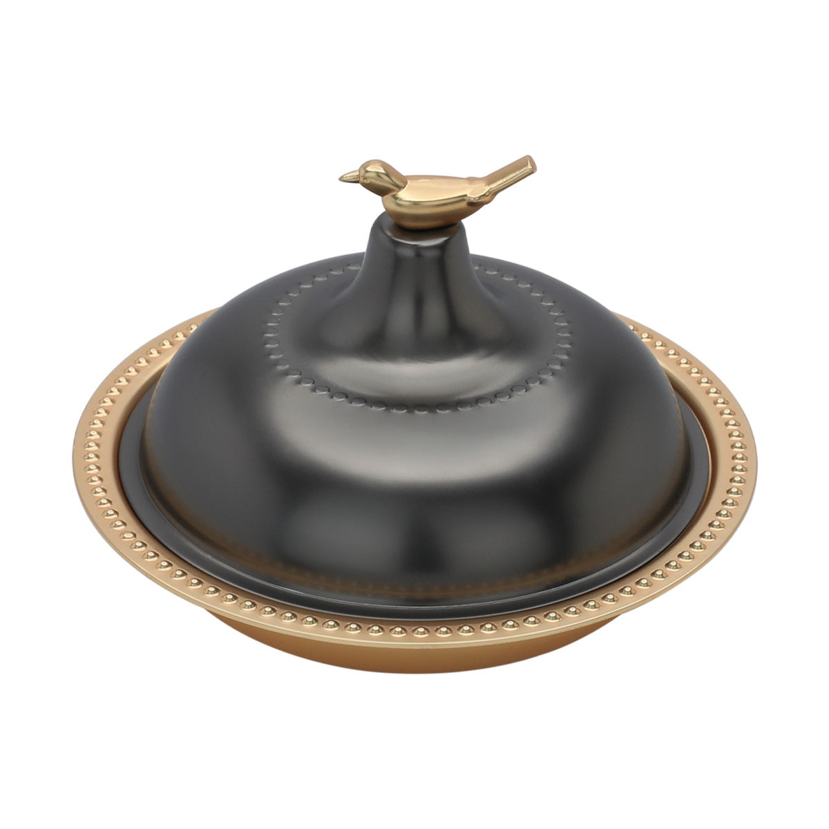 Round Tamriya with bird cover, steel Al Saif Gallery, 13x13x7 cm - gold product image 2