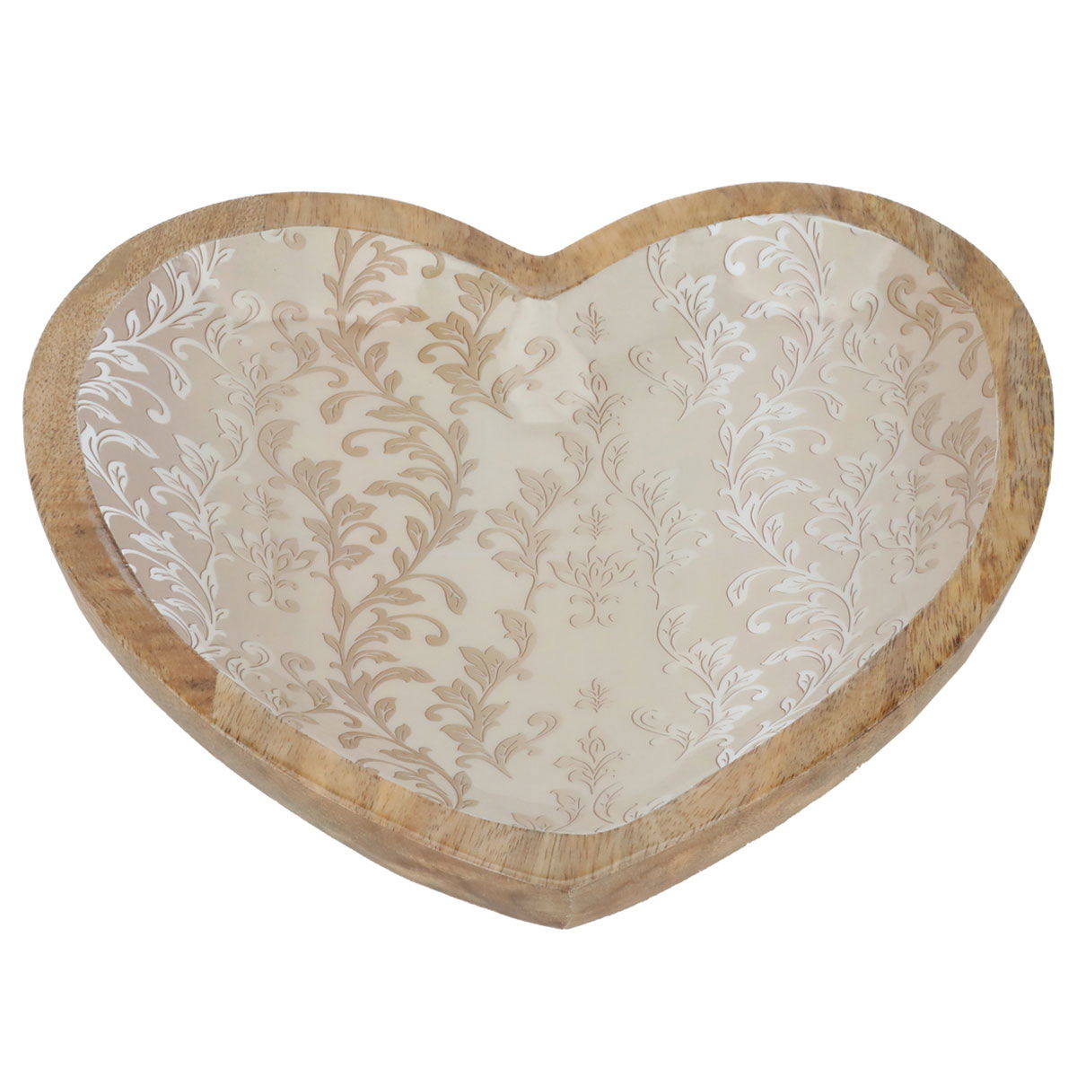Al Saif Gallery wooden serving plate, heart - beige product image
