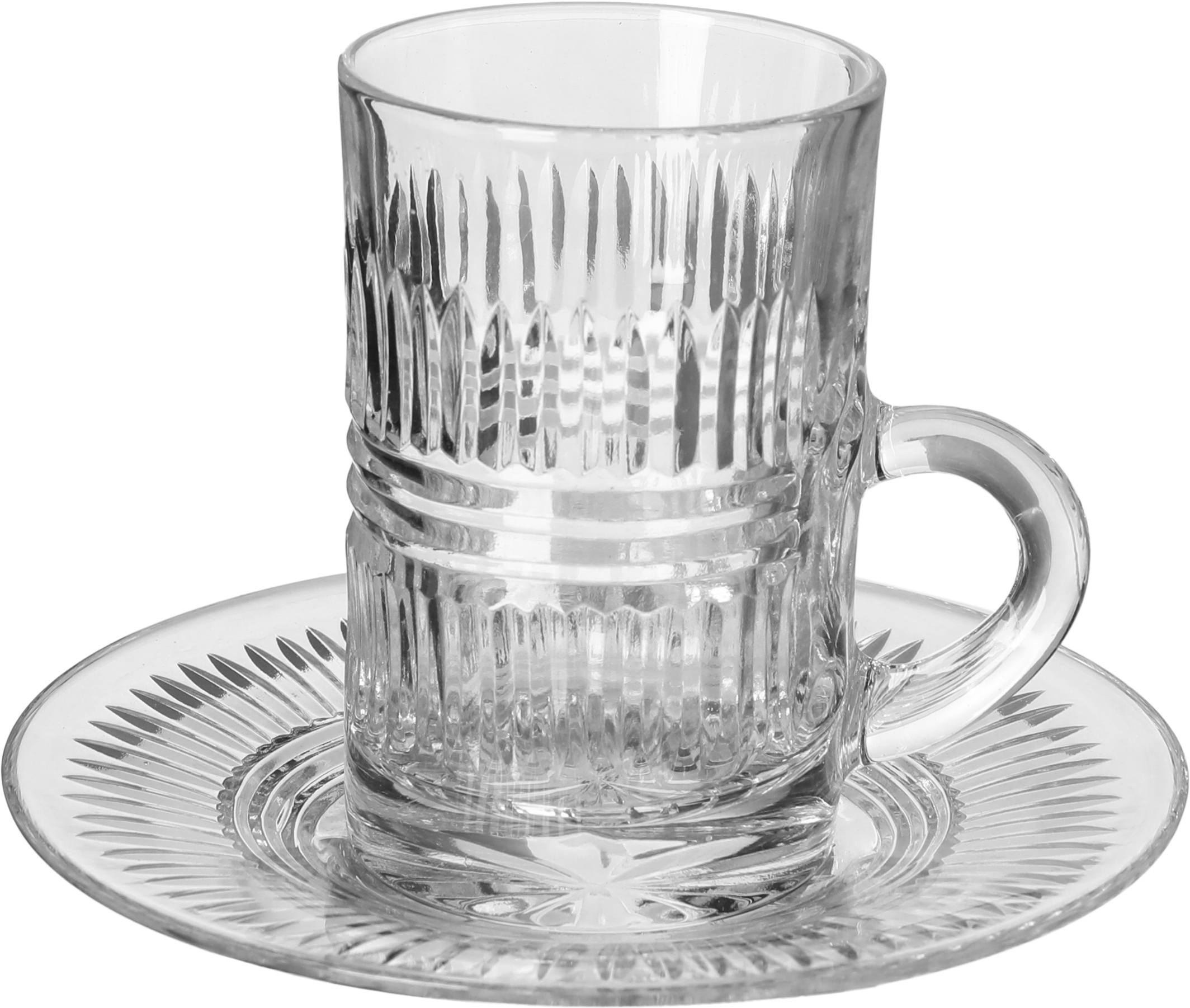 Solitaire Glass Coffee Cups and Teapots Serving Set, 0.06 / 0.17 L, 18 Pieces - Clear product image 2