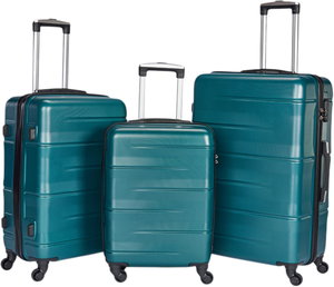 طقم شنط سفر ABS ليمرا، 3 مقاسات، 4 عجلات، قفل ارقام، WM-210 - اخضر product image