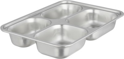 علبة تخزين ستانلس استيل الصحاح، 24x17x5 سم، مقسم 4 خانات، غطاء بلاستيك، قفل - فضي أسود شفاف product image 3