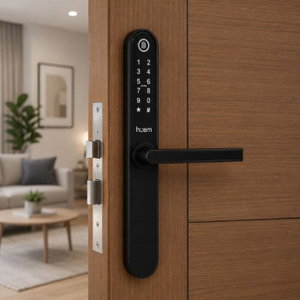 Hume Smart Door Lock, 4 AAA Batteries, Supports Wi-Fi and Bluetooth, 28 x 3.8 cm - Black product image