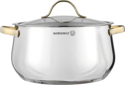 طقم قدور ستانلس ستيل سمارا كوركماز، 8 قطع - فضي ذهبي product image 2