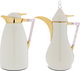 Al Saif Gallery Maha thermos set, two pieces, 1 liter, thermal glass inner shell, steel outer shell - pearl gold product image 1