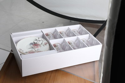 طقم تقديم بيالات شاي زجاج السيف غاليري، 12 قطع - أبيض product image 3
