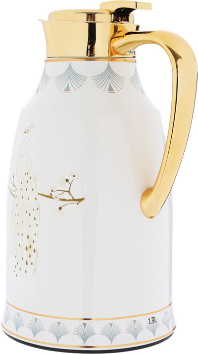 Al Saif GalleryTawoos thermos set, 1/1.3 liter, thermal glass inner container, steel outer shell - pearl product image 4