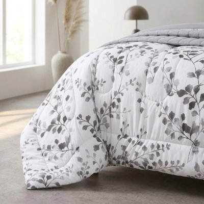 طقم لحاف ساليرنو مايكروفايبر، 240x260 سم، نفرين، 9 قطع - ابيض رمادي product image 3