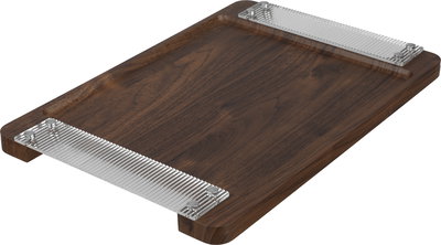 Al Saif Gallery wooden serving tray, 40 x 25 x 2.6 cm, rectangular - dark wood product image 2