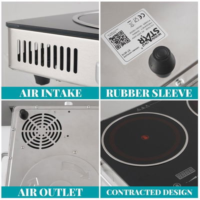 موقد سطح كهربائي ويننج ستار، 2 عين، 1800 واط، تحكم باللمس، مؤقت، ST-9676 - اسود product image 6