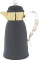 Al Saif Gallery Qamar thermos set, 1 liter, thermal glass inner container, steel outer shell - dark gray product image 3