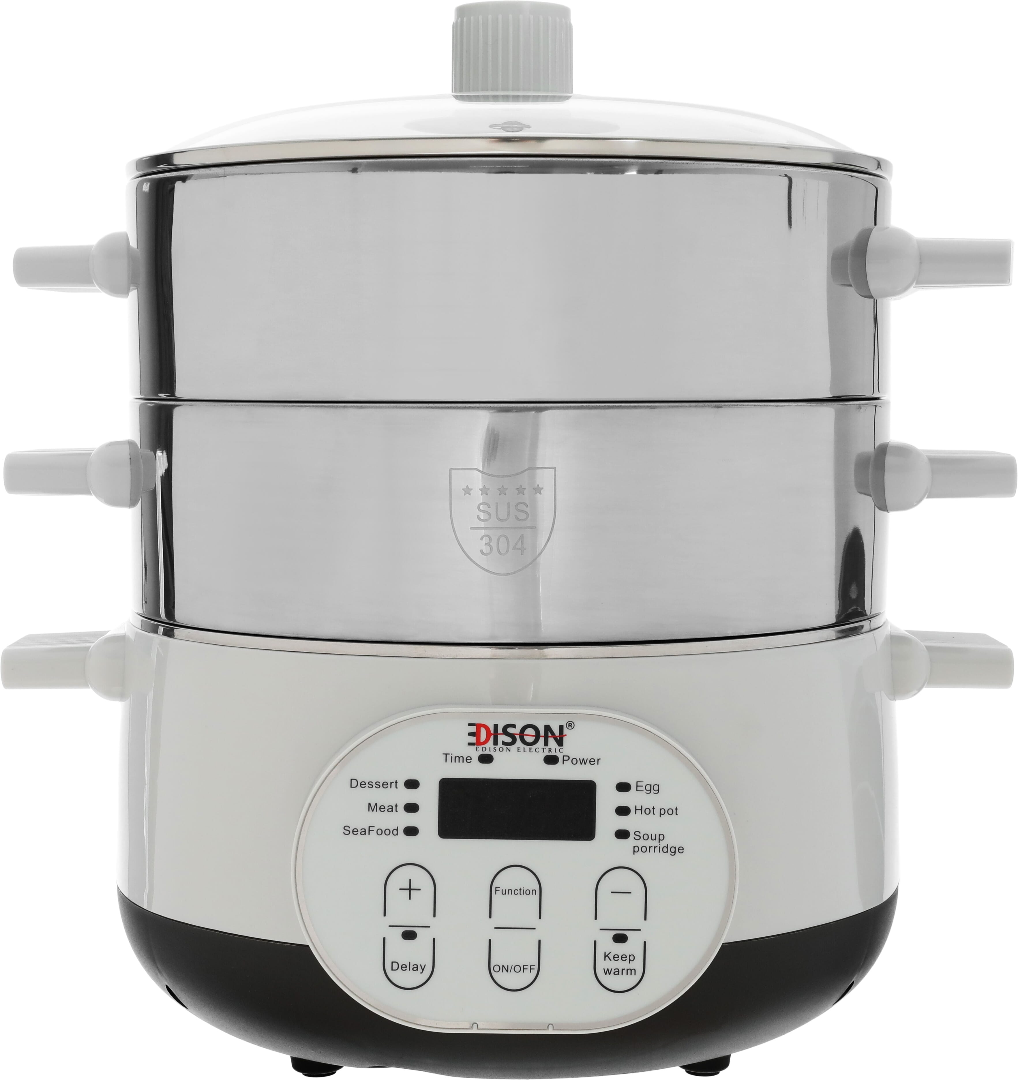 Edison Steam Cooker, 15L, 1600W, 6 Functions, Digital - Silver product image