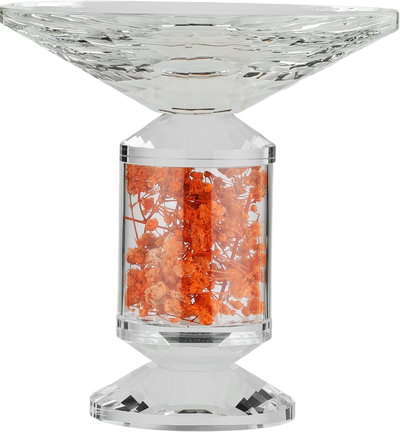 Al Saif Gallery Glass Serving Stand, 15x15x16 cm, Small Size, Base - Transparent Orange product image 2