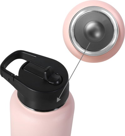 Brio Stainless Steel Bottle Thermal Mug, 1 Liter - Pink product image 4