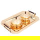 Alif Gallery Serving Trays Set With Dates, Steel, 3 Pieces - Gold product image 1