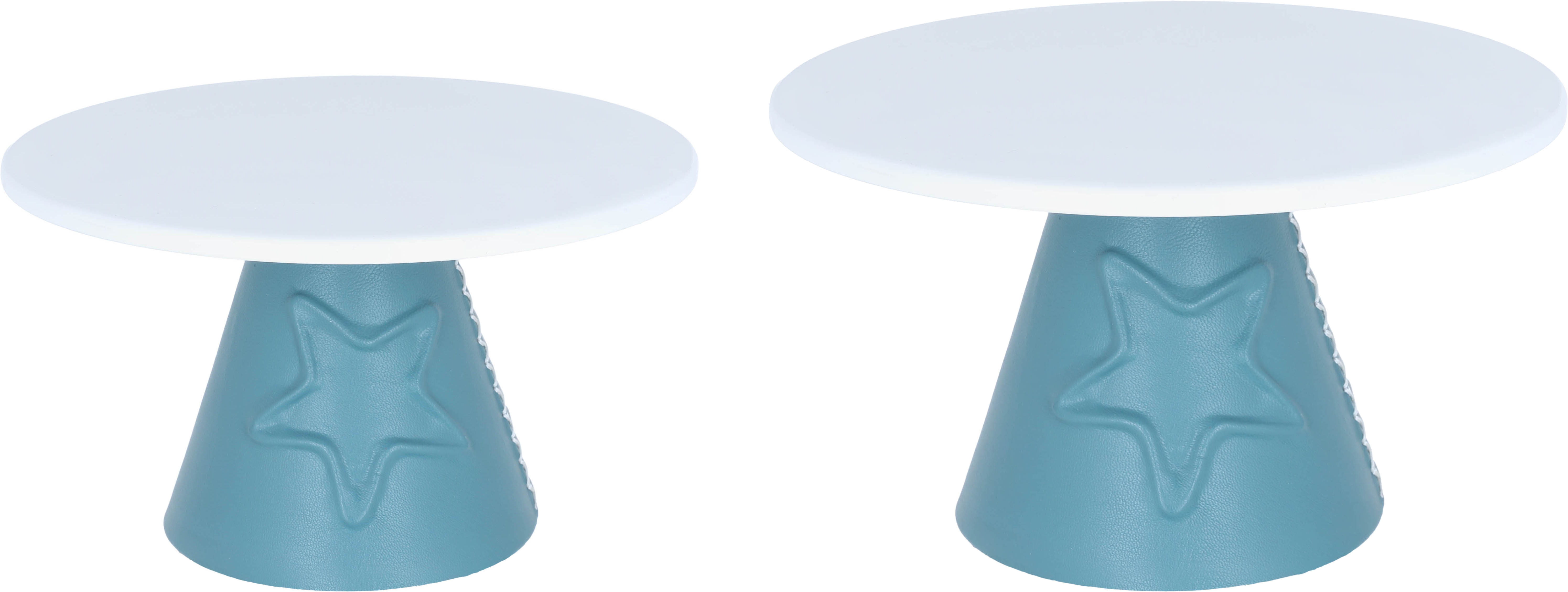 Al Saif Gallery plastic serving stand, 25 x 25 x 14 cm, round, base - blue white product image